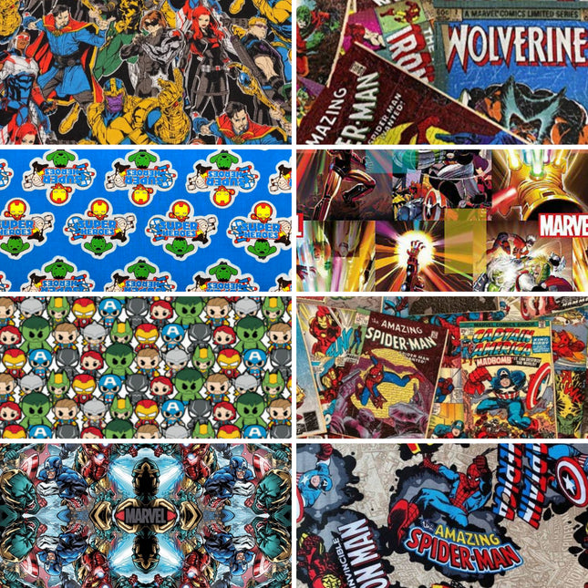 Avengers Half Yard Cotton Fabric Bundle (8 Pieces)
