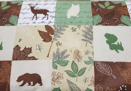 Wildlife Wood Patch Olive Flannel