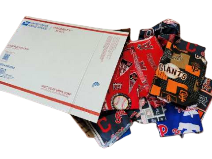 Assorted MLB Cotton - 1/2 Yard Cuts -  40 Prints- Medium Flat Rate Box