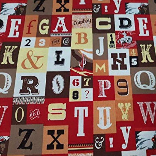 Curtain Valance - John Wayne Alphabet Cotton