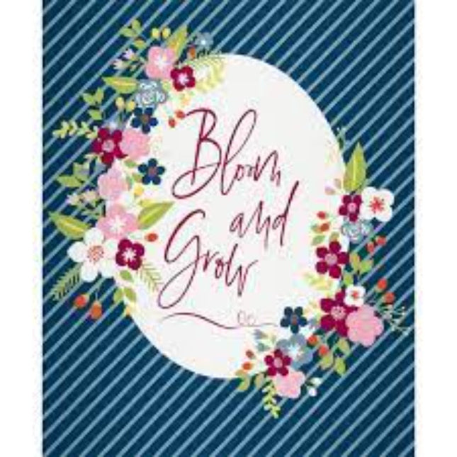 Bloom and Grow Navy Cotton Panel Fabric