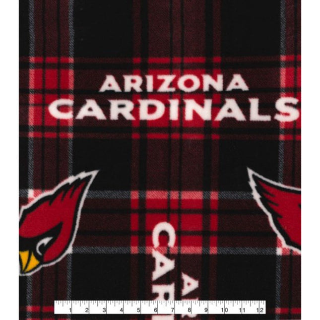 A Cardinals Plaid Fleece Fabric