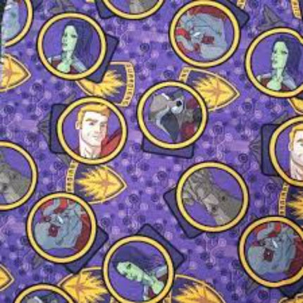 Guardians of the Galaxy Gang Purple Cotton Fabric
