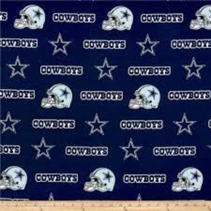 Handmade Valance or Curtain Panel Cowboys Solid Blue