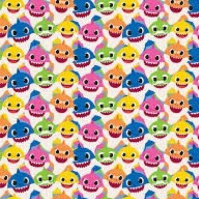 Baby Shark Family Packed Cotton Fabric
