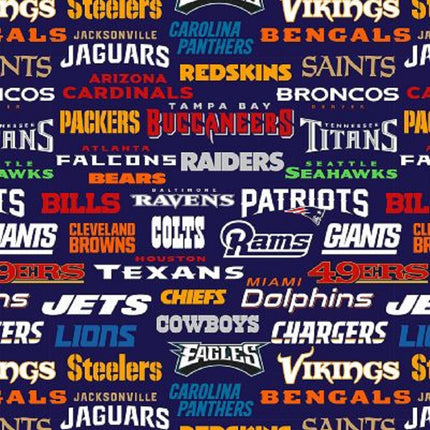 National Football League Team Names Fleece Fabric
