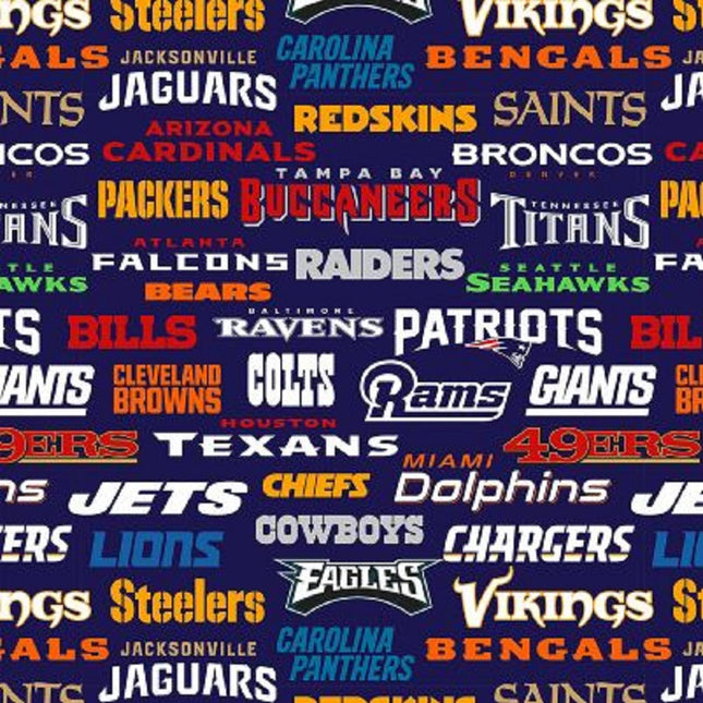 National Football League Team Names Fleece Fabric