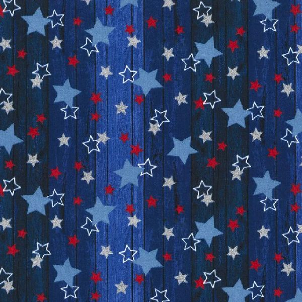 Curtain Valance - Patriotic Stars Wood Cotton
