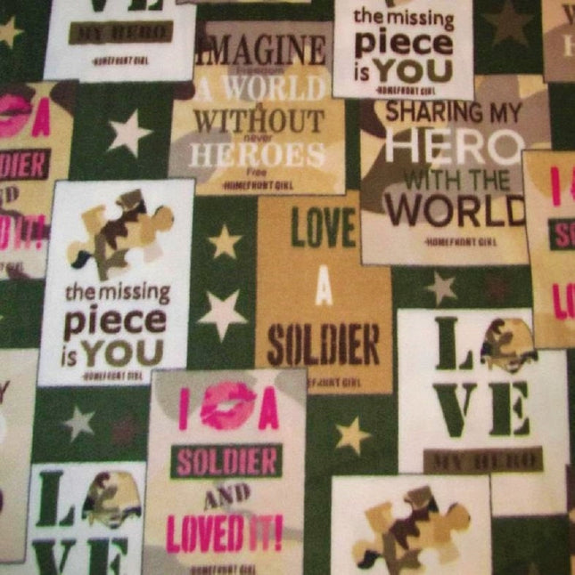 I Love A Solider Fleece Fabric