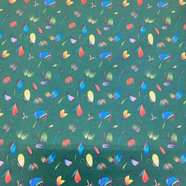 Fly Fishing Cotton Fabric