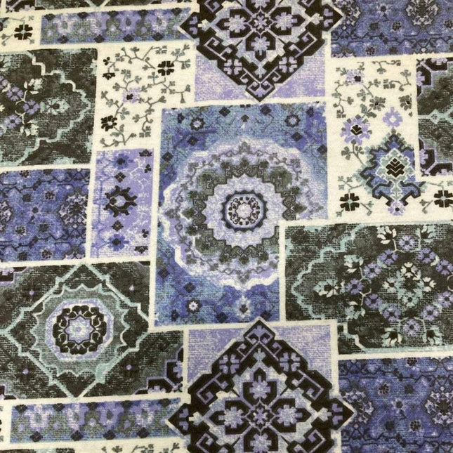 Pillowcase - Blue Patchwork Flannel