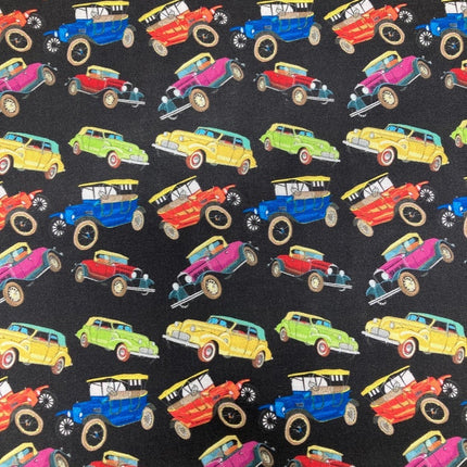 Vintage Classic Cars Cotton Fabric