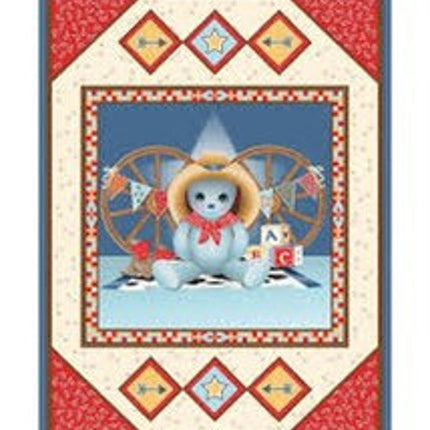 Western COWBOY BEAR BABY PANEL #6 Cotton Panel Fabric