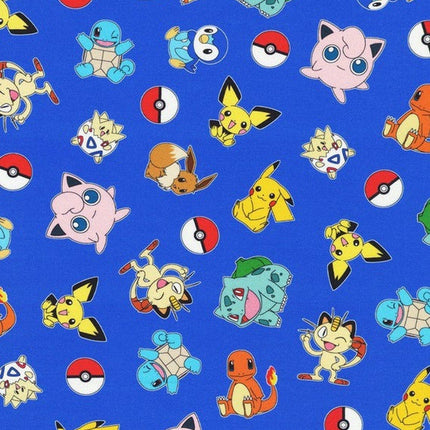 Pokémon Blue Cotton Fabric