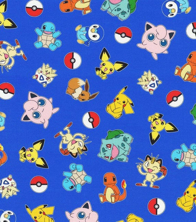 Pokémon Blue Cotton Fabric
