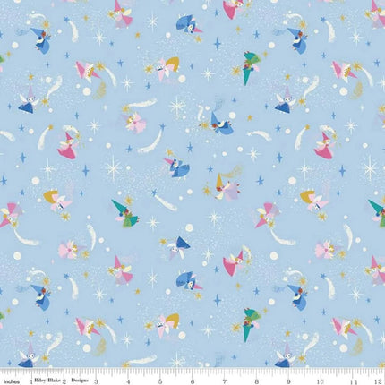 Little Brier Rose 44/45"W Blue Cotton Fabric
