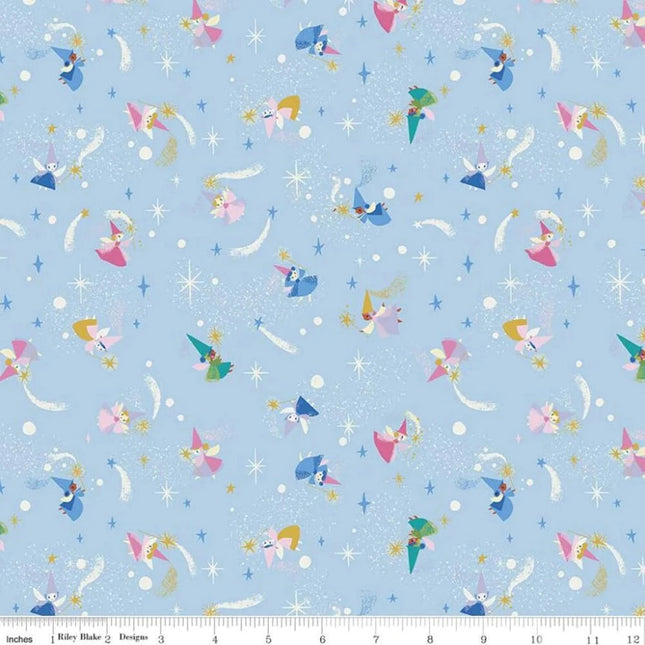Little Brier Rose 44/45"W Blue Cotton Fabric