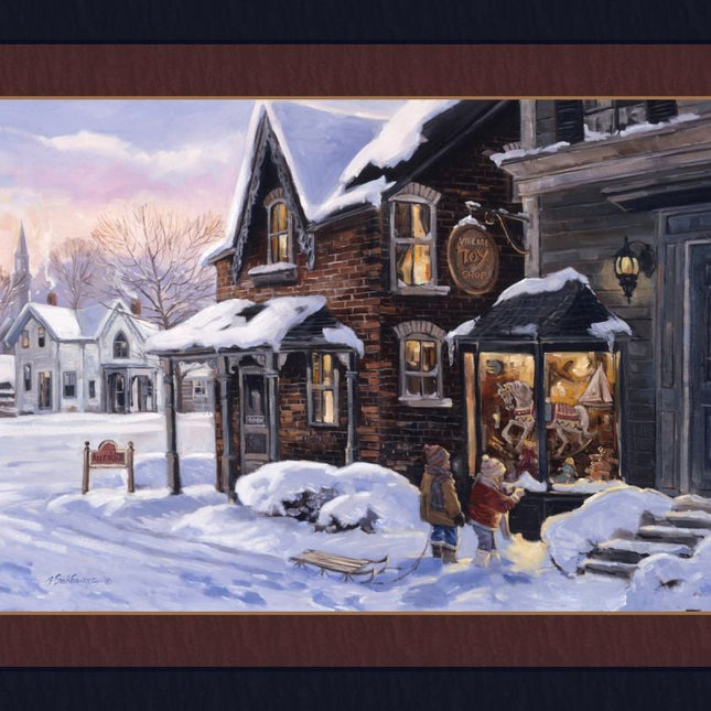 Village Toy Shop Panel Cotton Fabric