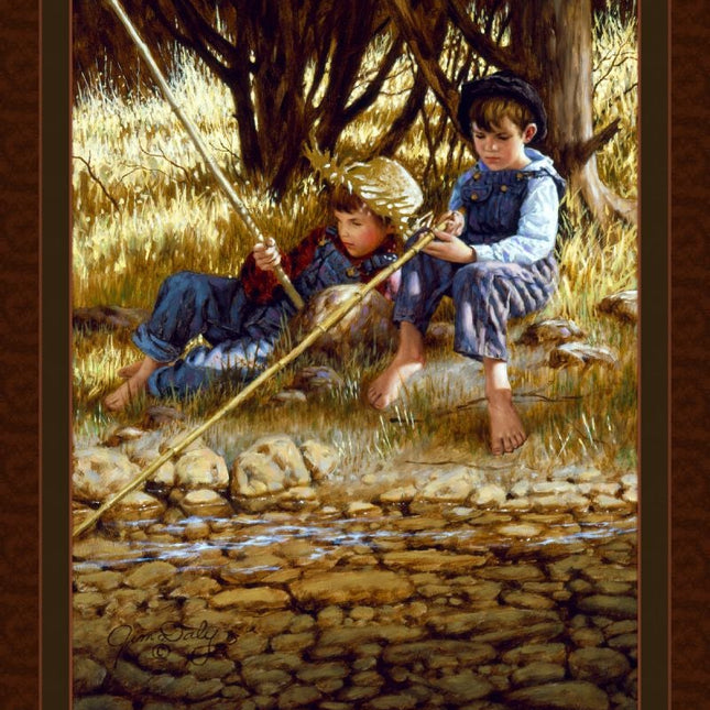 Fishing Favorite Spot Panel Cotton Fabric