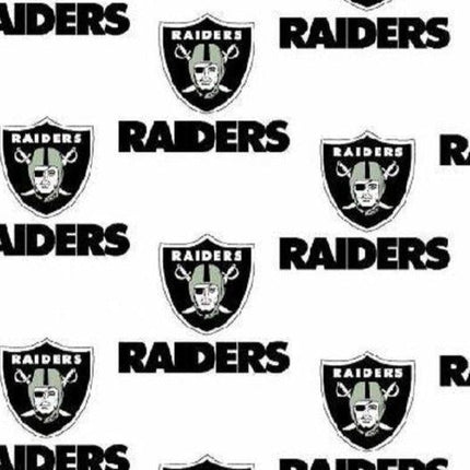 Raiders White Cotton Fabric