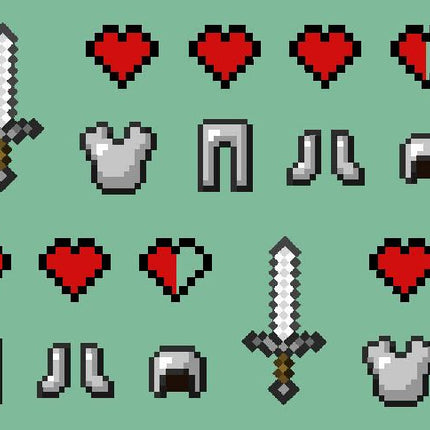 Minecraft Icons Cotton Fabric