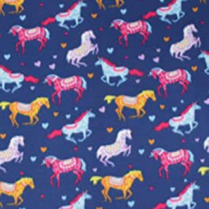 Unicorn Hearts Fleece Fabric