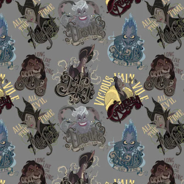 Disney Villians All Evil Cotton Fabric
