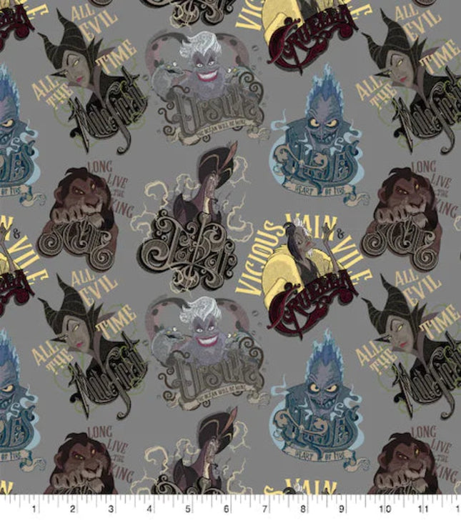 Disney Villians All Evil Cotton Fabric